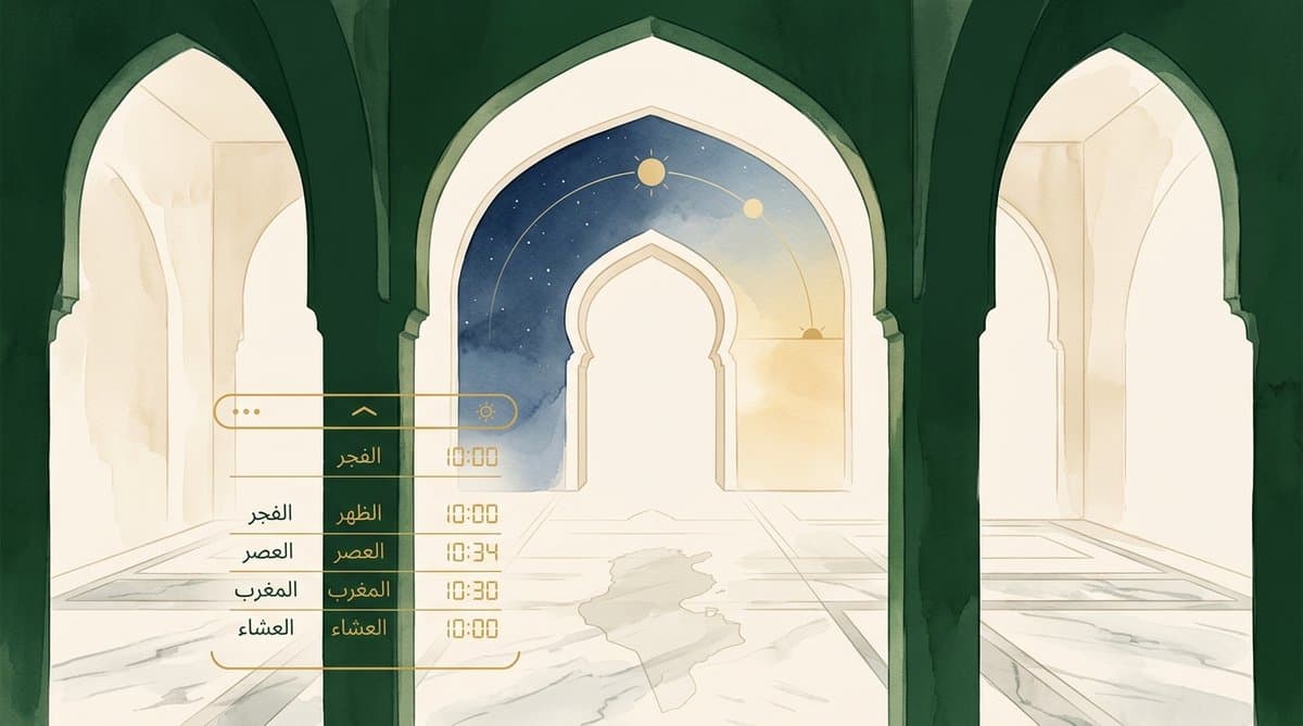 أوقات الصلاة في تونس: دليلك الشامل للحسابات الدقيقة